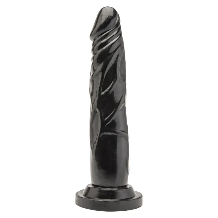 Realistyczne dildo 18 cm, czarne, wykonane z bezftalowego PVC, o średnicy 3.5 cm