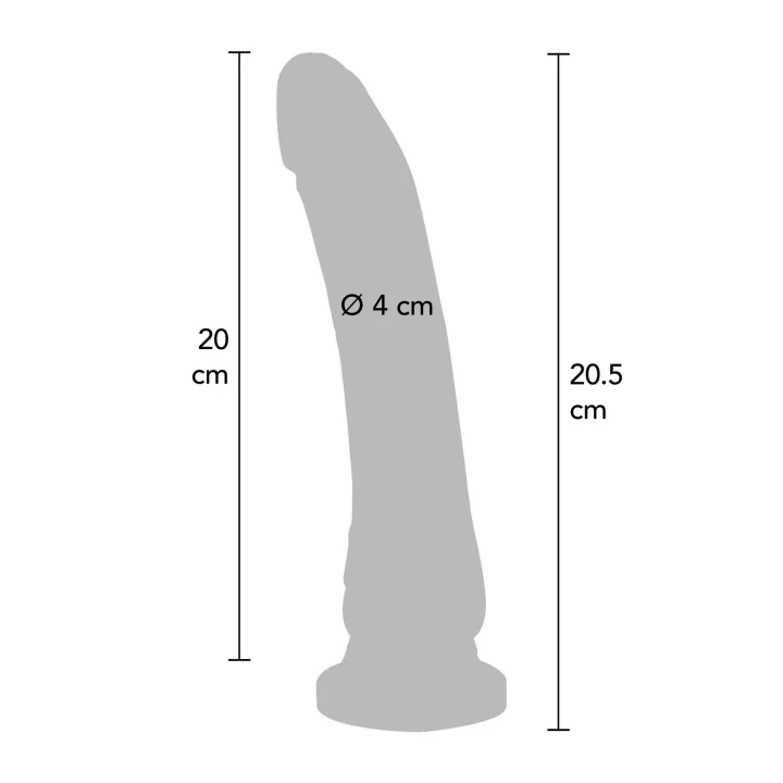Realistyczne dildo 20.5 cm, skóra jasna, wykonane z PVC bezftalowego, średnica 4 cm