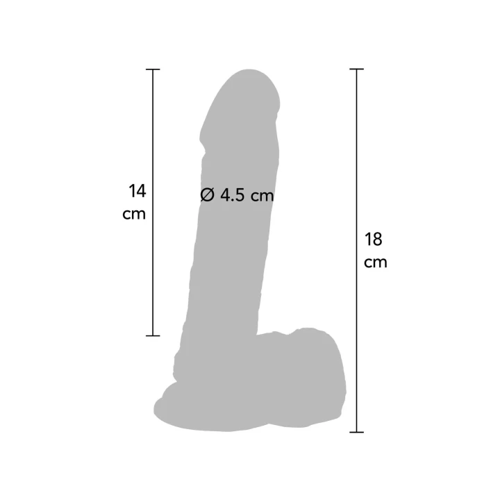 Realistyczne dildo 7 cali z kulami, czarne, bezftalowe PVC, średnica 4.5 cm