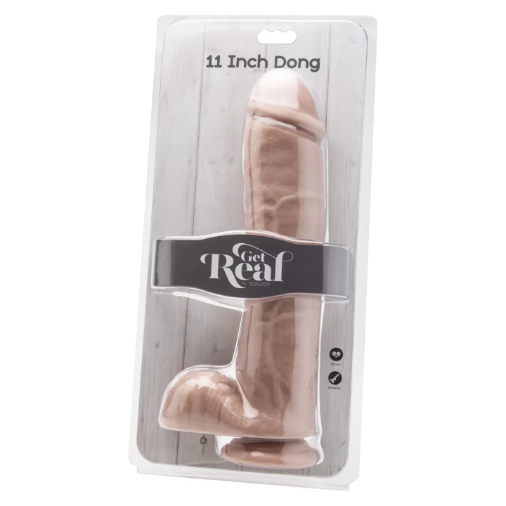 Dildo realistyczne 11 cali z kulkami, naturalny odcień skóry, PVC