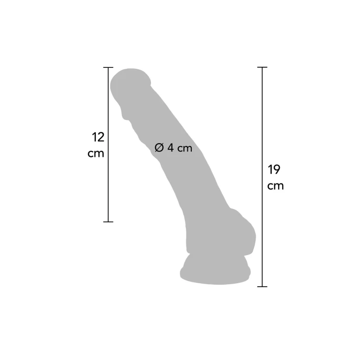 Realistyczne dildo 19 cm z kulkami w kolorze niebieskim, PVC wolny od ftalanów
