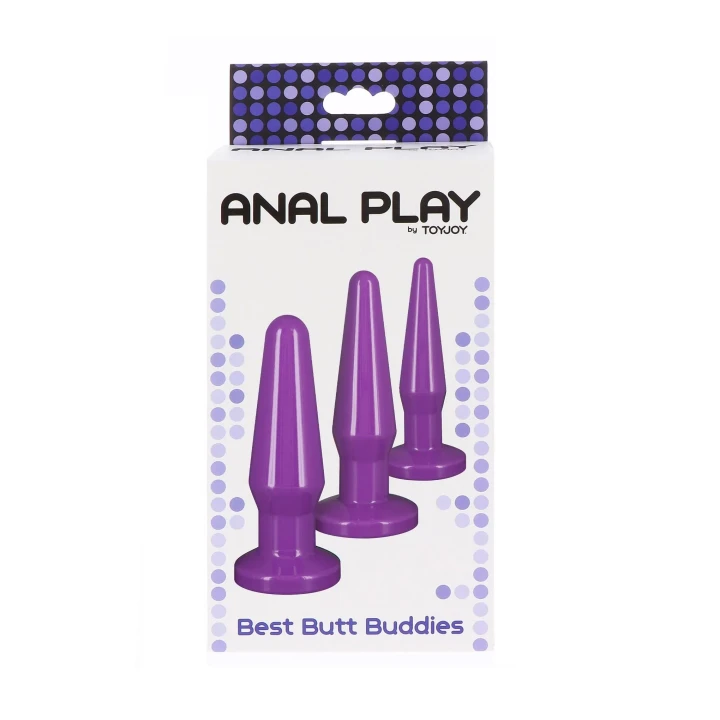 Zestaw analnych plugów dla przyjemności o różnych rozmiarach - Best Butt Buddies Purple