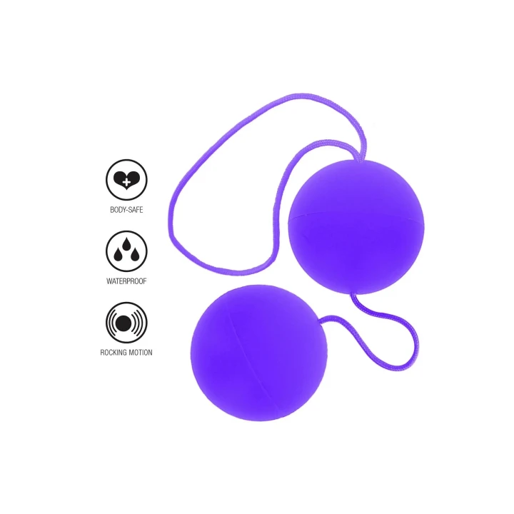 Kulki miłosne do treningu mięśni miednicy, wodoodporne, fioletowe, 3.5 cm
