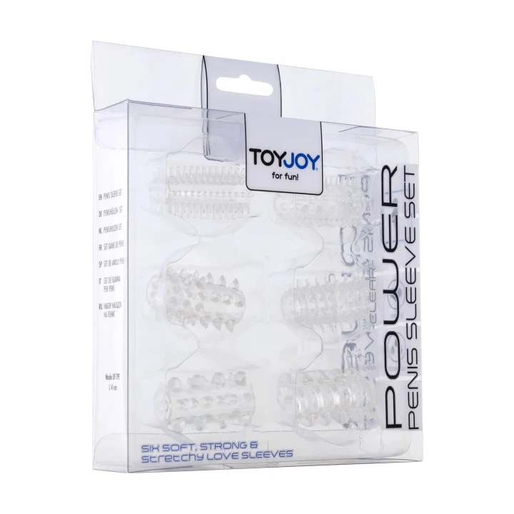 Zestaw nakładek na penisa z materiału ABS, przezroczysty, 6 różnych modeli