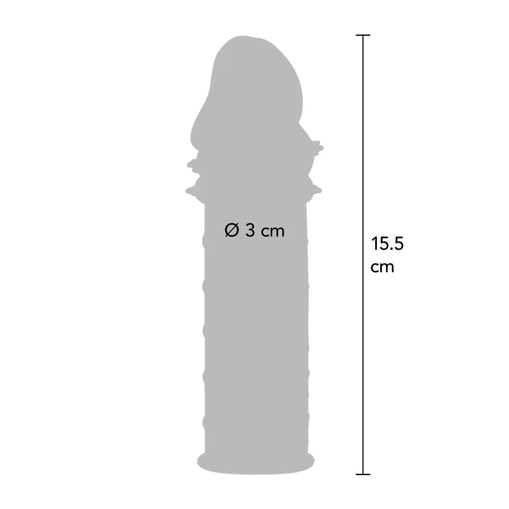 Nasadka powiększająca z wypustkami, TPE, niebieska, długość 15,5 cm