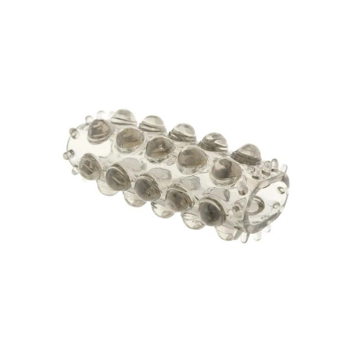 Nakładka stymulująca do erekcji, elastyczna, TPE, szara, 6.5 cm długości
