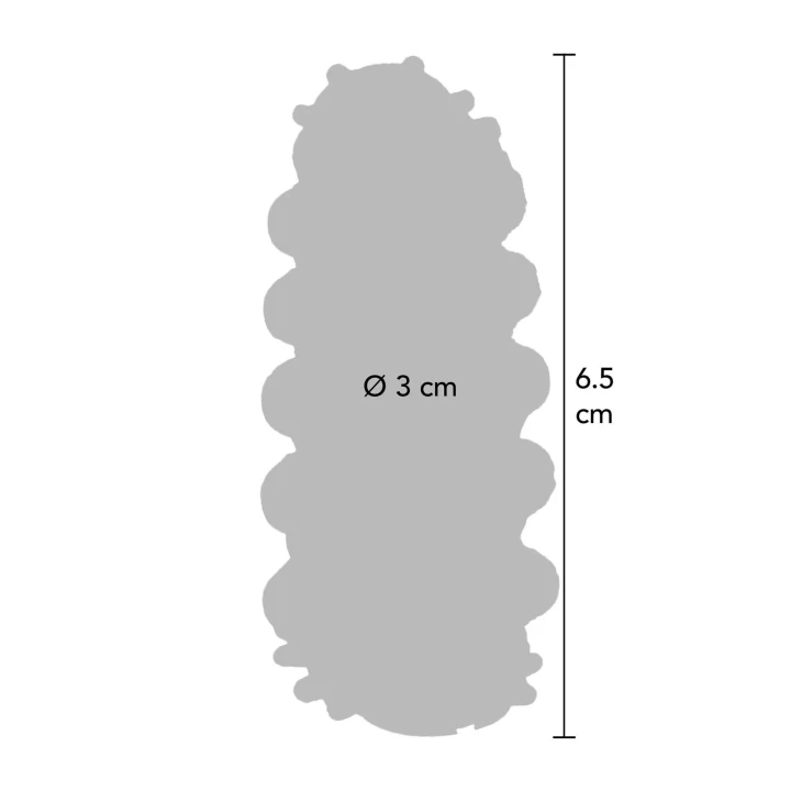 Nakładka stymulująca do erekcji, elastyczna, TPE, szara, 6.5 cm długości
