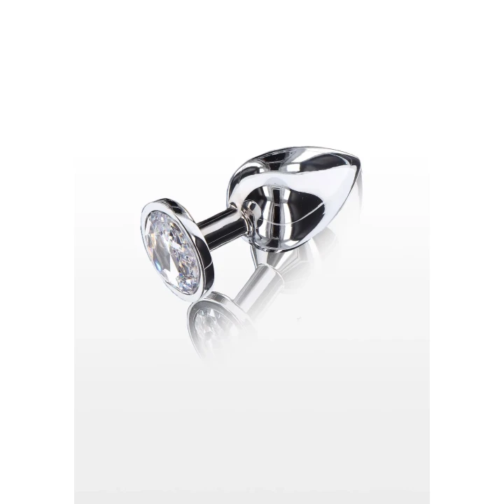 Buttplug ze szlachetnym kryształem, aluminium bezniklowe, długość 9.5 cm, średnica 4.1 cm