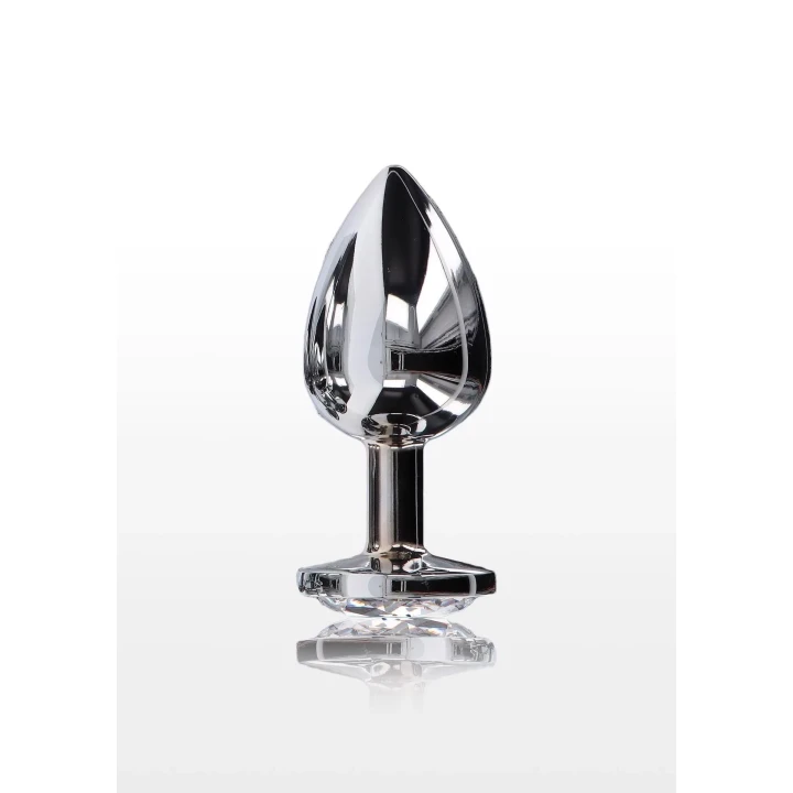 Buttplug ze szlachetnym kryształem, aluminium bezniklowe, długość 9.5 cm, średnica 4.1 cm