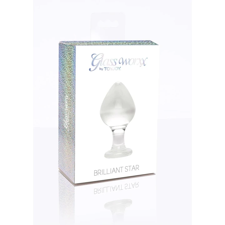 Elegancki korek analny z hipoalergicznego szkła – Brilliant Star Transparent 9 cm