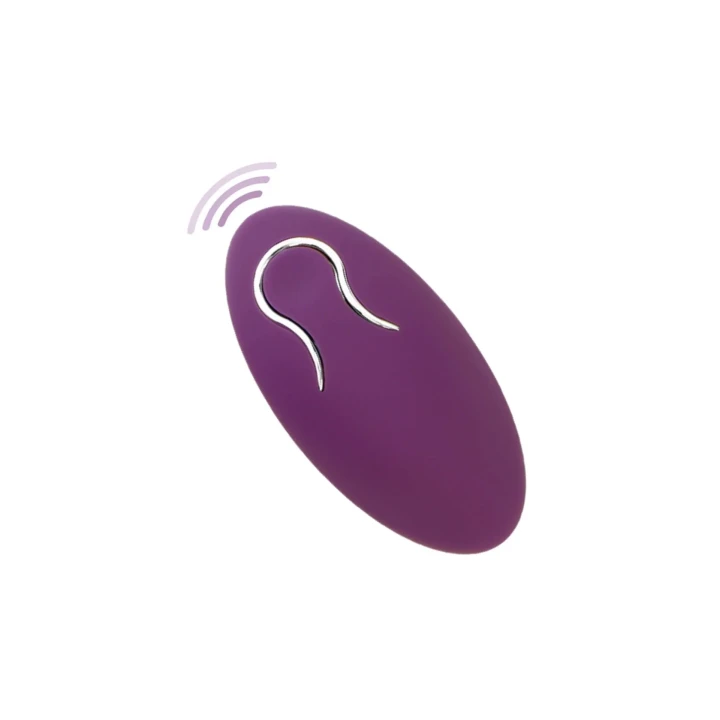 Podwójny stymulator wibracyjny C-Ring z pilotem, silikonowy, wodoodporny, fioletowy