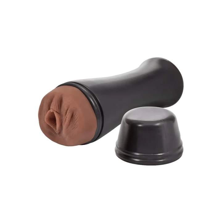 Masturbator podróżny o realistycznej konstrukcji, brązowy, 21 cm, wodoodporny