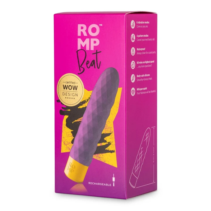 Wibrator kulkowy do łechtaczki ROMP Beat - dyskretny, wodoodporny, silikonowy, 15 cm
