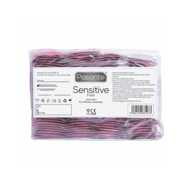 Prezerwatywy Pasante Sensitive Feel, ultra cienkie, 144 sztuki, naturalne odczucia