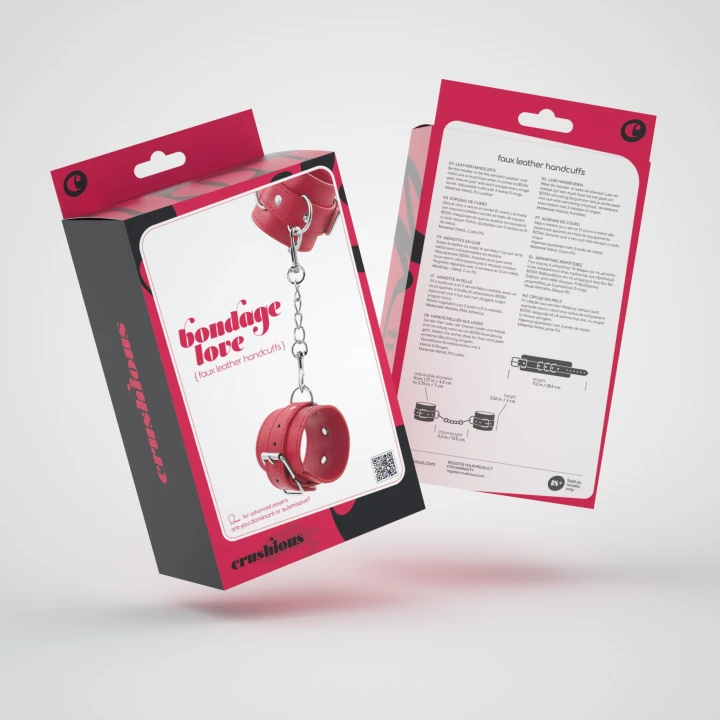 Kajdanki skórzane do bondage, regulowane, czerwone, komfortowe, z wysokiej jakości materiałów