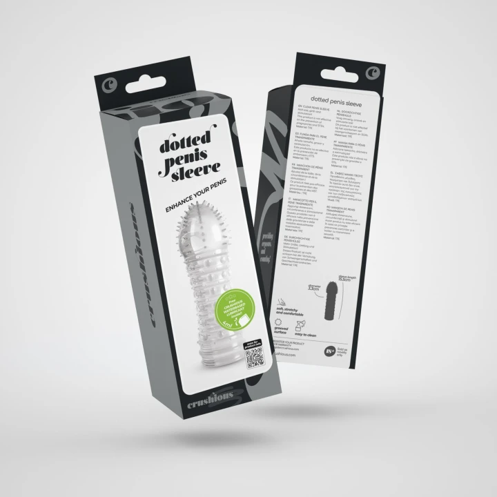 Rękaw seksualny – elastyczny z wypustkami, długość 15,5 cm, średnica wewnętrzna 3,3 cm