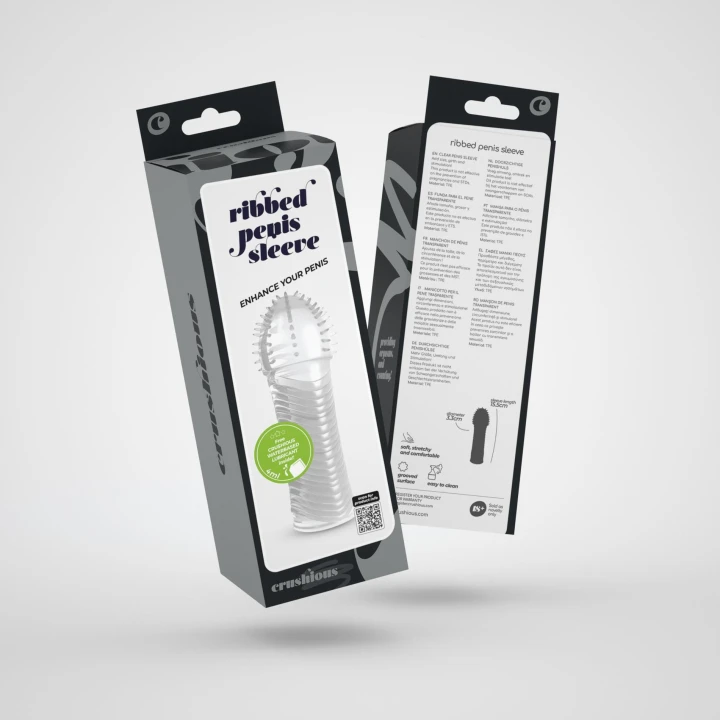 Nakładka na penisa z prążkami, 15,5 cm długości, zwiększająca doznania seksualne