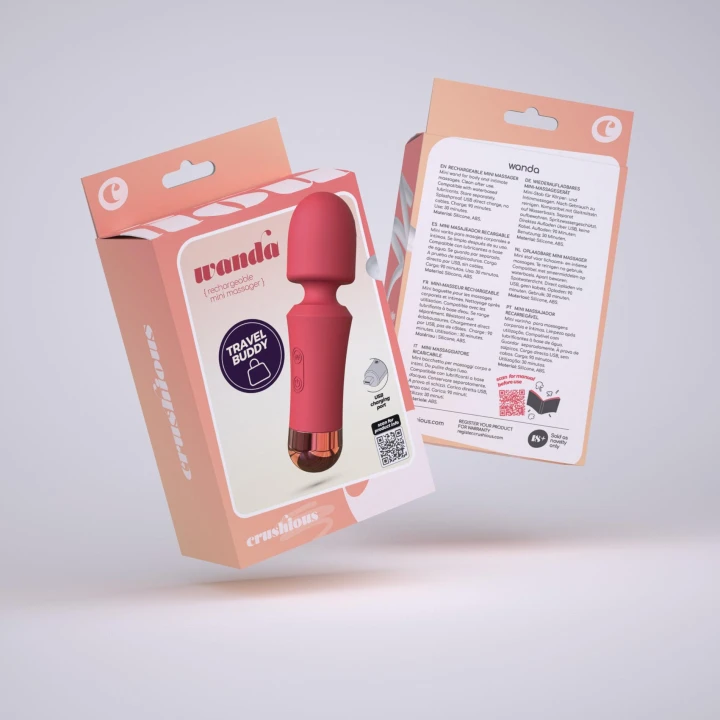 Mini wibrator ładowany USB w odcieniu terakoty, 10 trybów wibracji, 12,5 cm długości