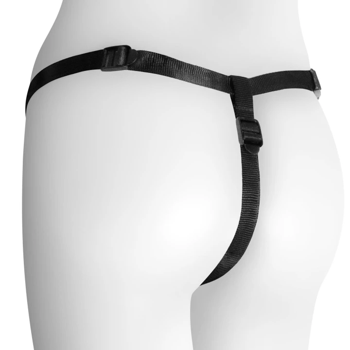 Strap-on do pegging z falowanym dildo, CRUSHIOUS, czarny, silikonowy, 12,5 cm