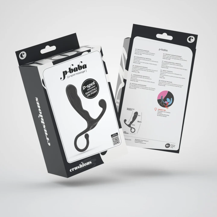 Masażer prostaty CRUSHIOUS P-BABA, wodoodporny, ergonomiczny kształt, 15 cm długości