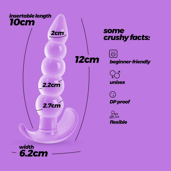 Baza analna Crushious Draco z elastycznego materiału, długość 12 cm, średnica 2,7 cm