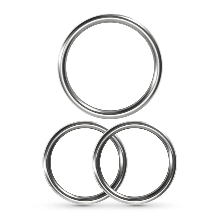 Zestaw 3 metalowych pierścieni erekcyjnych CRUSHIOUS METALEROS o średnicy 3,8-5 cm