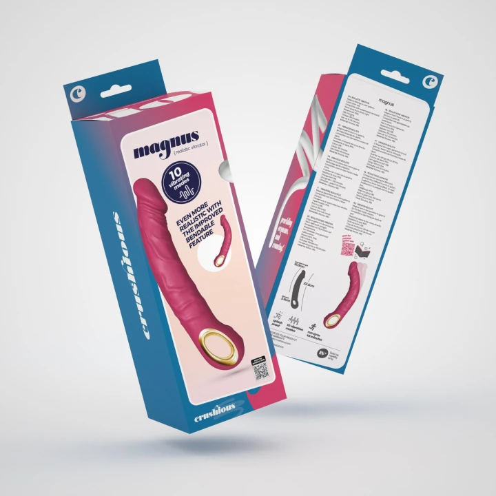 Elastyczny wibrator różowy z 10 trybami wibracji i funkcją zginania CRUSHIOUS MAGNUS BEND