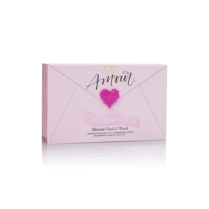 Wibrator silikonowy Amour Dual G z 7 funkcjami wibracji, różowy, wodoodporny