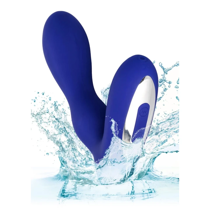 Sonda analna wibracyjna z medycznego silikonu, wodoodporna, 10.25 cm, niebieska