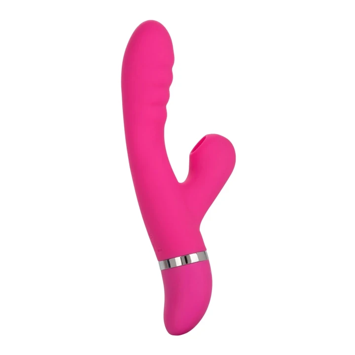 Stymulator łechtaczki podwójny z wibracjami - Foreplay Frenzy Pucker Pink