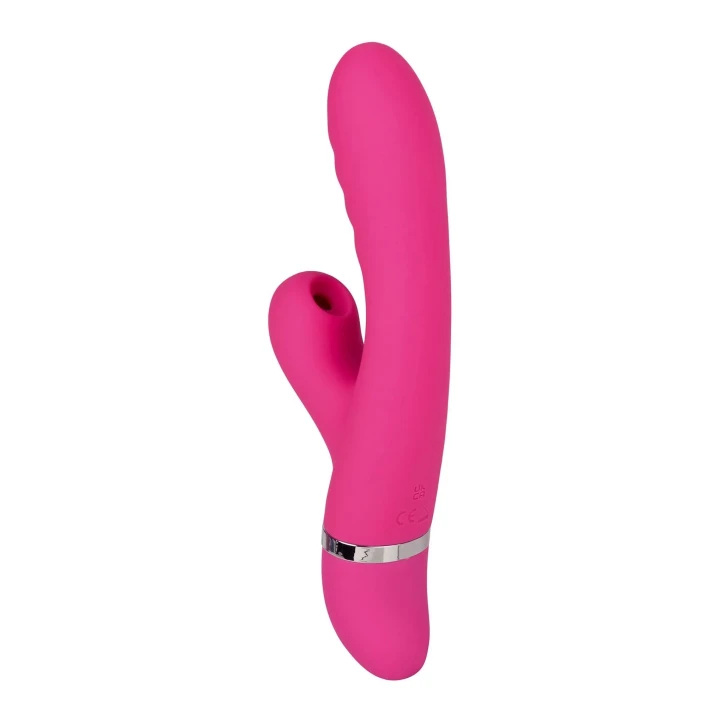 Stymulator łechtaczki podwójny z wibracjami - Foreplay Frenzy Pucker Pink