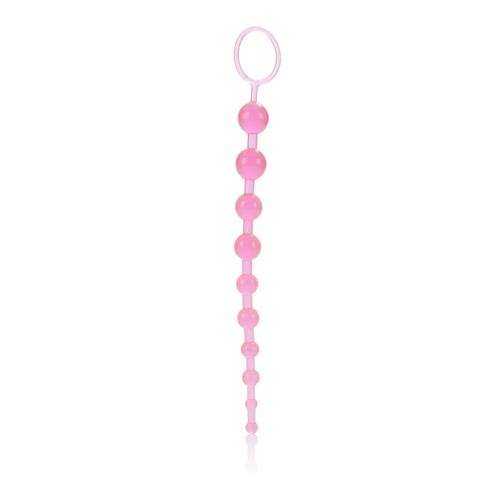 Kulki analne X-10 Beads Pink, poziom komfortu 10-25 mm, długość 28 cm, PVC