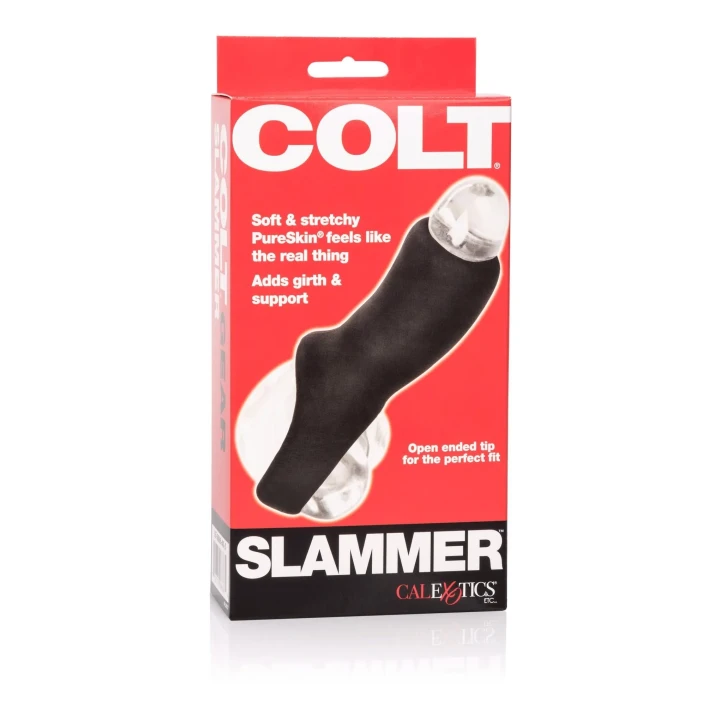 Przedłużacz penisa COLT Slammer Black - elastyczny extender o średnicy 5 cm, 10.75 cm długości