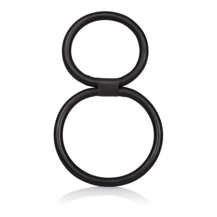 Podwójny pierścień erekcyjny Quick Release Double Helix Black 6 cm z gumy naturalnej