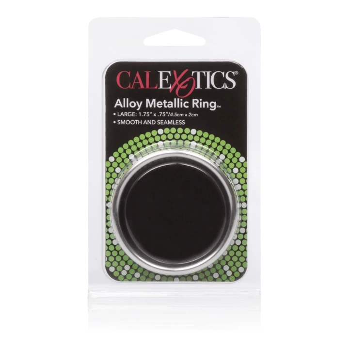 Pierścień metalowy do erekcji - aluminium, duży, srebrny, 2 cm x 4.5 cm