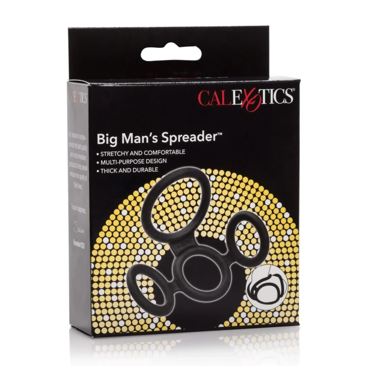 Pierścień erekcyjny dla mężczyzn Big Man S Spreader Black z silikonem, średnica 4 cm