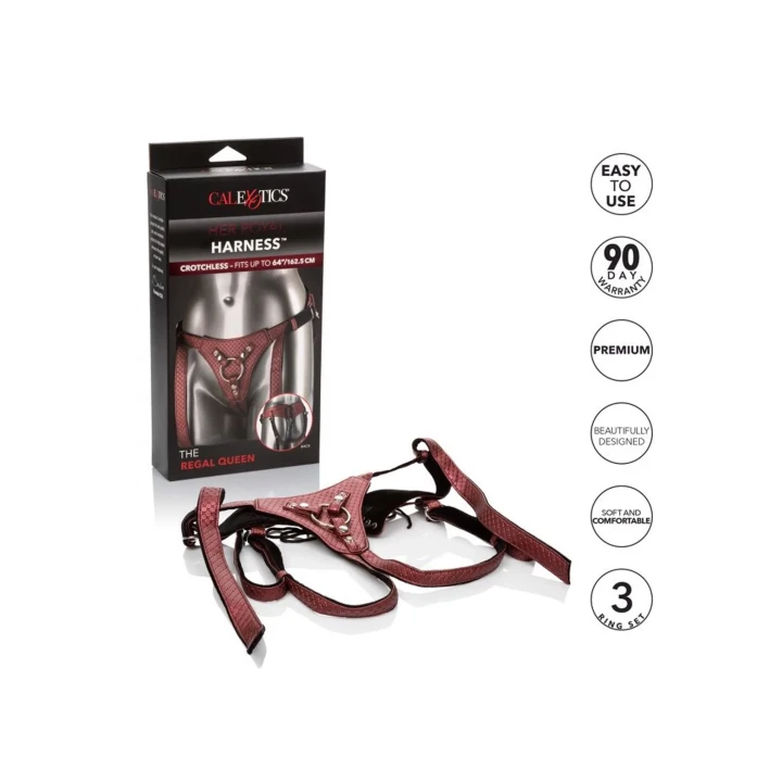 Ekskluzywna uprząż regulowana z koronkowym wzorem, rozmiary S, M, L - Królewska Elegancja