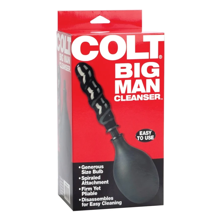 Irygator analny COLT Big Man Cleanser Black, 15.25 cm, wodoodporny, PVC Plastic
