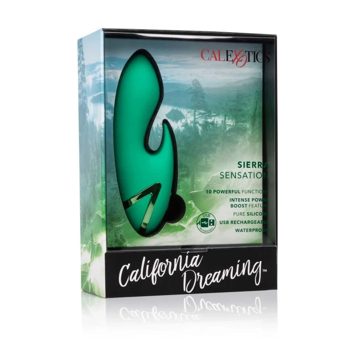 Wibrator podróżny Sierra Sensation Green, silikonowy, wodoodporny, 10 trybów wibracji