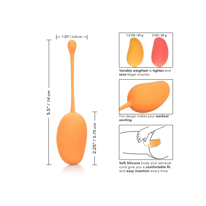 Zestaw treningowy Kegel w stylu mango, silikonowe kulki gejszy, 3.25 cm, 14 cm długości