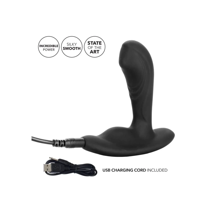 Wibrator analny z kulką, silikonowy, wodoodporny, 12 funkcji wibracji, czarny