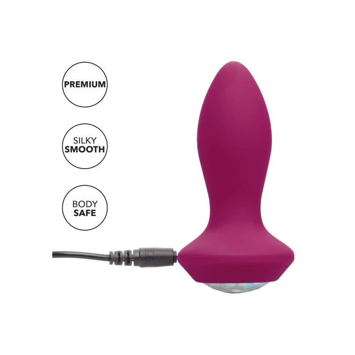 Wibrujący silikonowy prob w kształcie kryształu - fioletowy, 10 trybów wibracji, wodoodporny