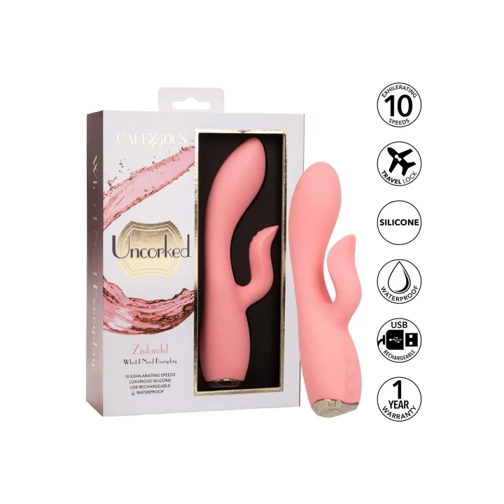 Masażer intymny silikonowy, różowy, z 10 trybami wibracji, wodoodporny, 18.5 cm