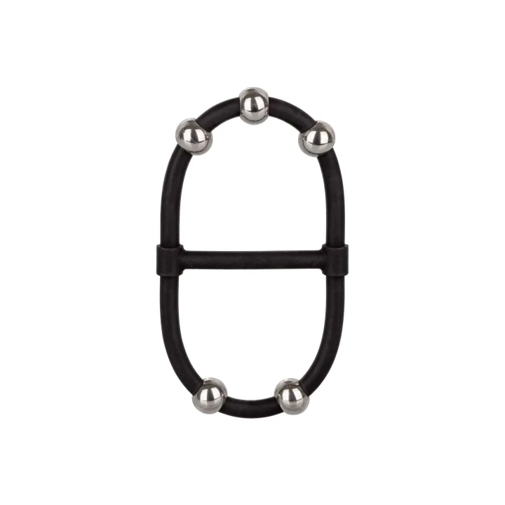 Podwójny pierścień wzmocniający z koralikami, silikon Czarny 3.75 cm x 8.25 cm