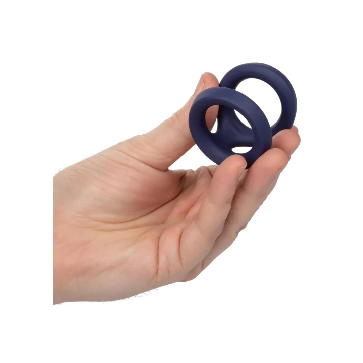 Podwójny pierścień erekcyjny Viceroy w kolorze niebieskim, silikonowy, wodoodporny 3,25 cm