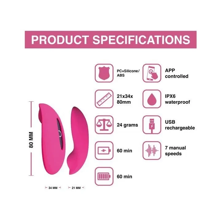 Inteligentny wibrator do ciała - Magic Motion Candy, silikonowy, wodoodporny, Bluetooth