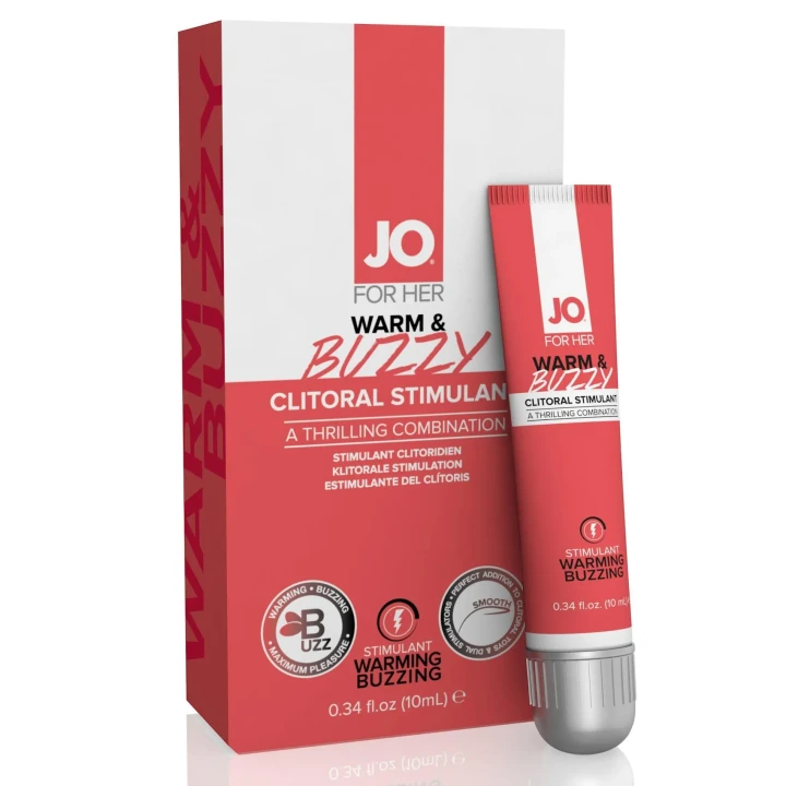 Stymulator łechtaczkowy dla kobiet, podgrzewający efekt, 10 ml - JO Warm & Buzzy