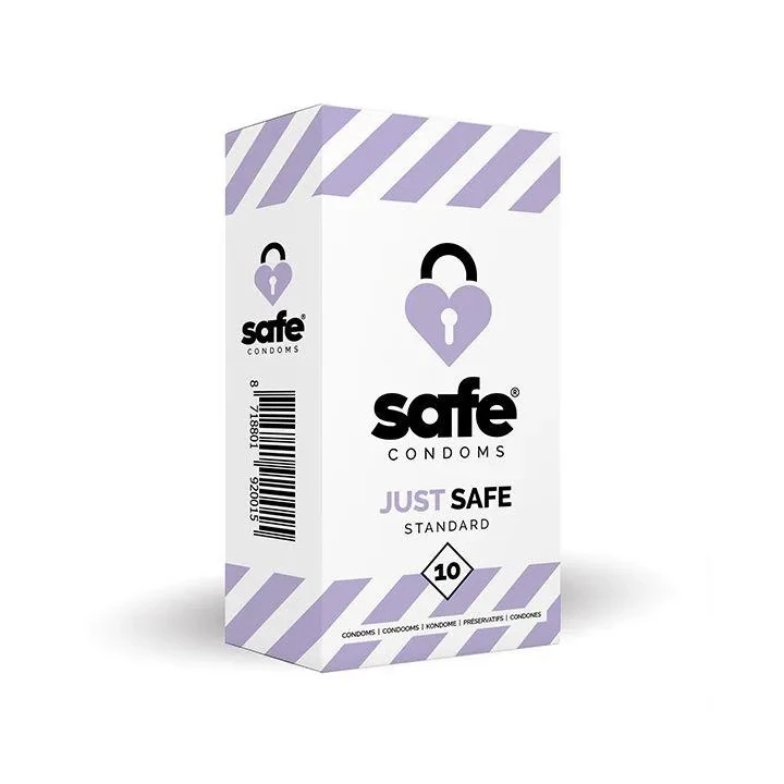 Prezerwatywy anatomiczne SAFE Just Safe Standard 10 sztuk z lubrykantem waniliowym