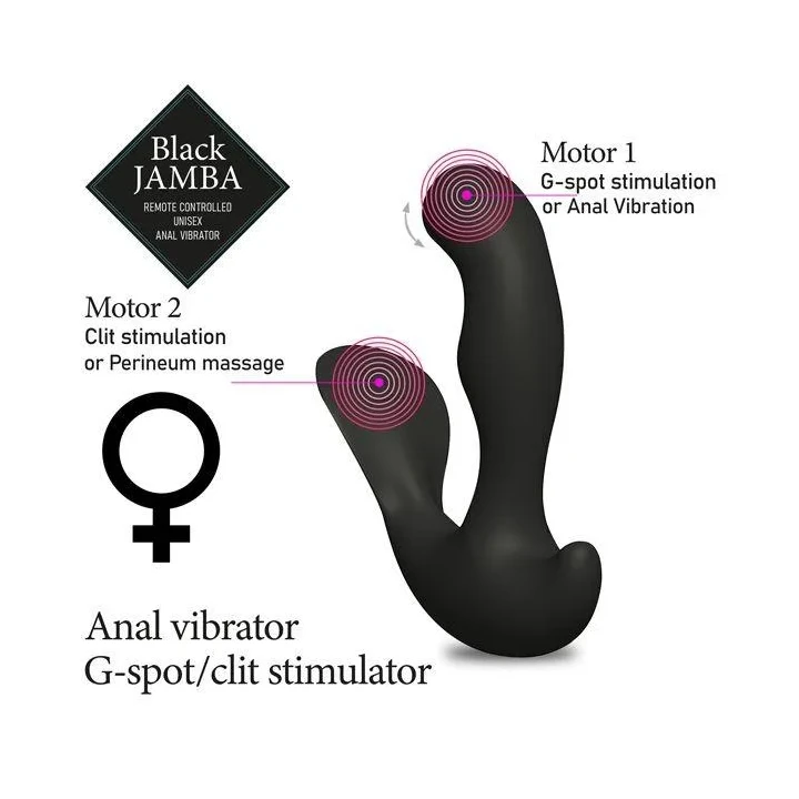 Wibrator analny z funkcją ogrzewania i stymulatorem punktu G - Black Jamba