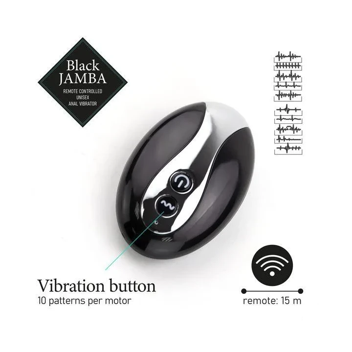 Wibrator analny z funkcją ogrzewania i stymulatorem punktu G - Black Jamba